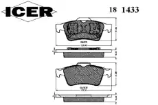 Тормозные колодки дисковые ICER 181433