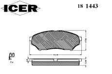 Тормозные колодки дисковые ICER 181443