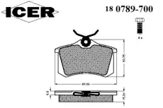Тормозные колодки дисковые ICER 180789-700