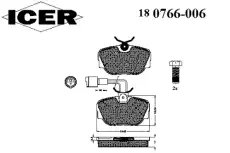 Тормозные колодки дисковые ICER 180766-006