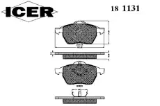 Тормозные колодки дисковые ICER 181131