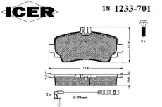 Тормозные колодки дисковые ICER 181233-701