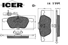 Тормозные колодки дисковые ICER 181395