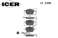 Тормозные колодки дисковые ICER 181396