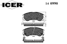 Тормозные колодки дисковые ICER 140990