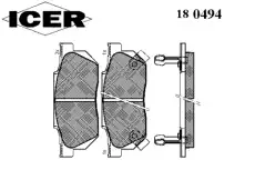 Тормозные колодки дисковые ICER 180494