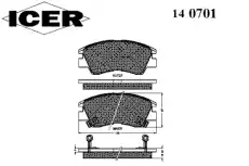 Тормозные колодки дисковые ICER 140701