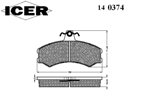 Тормозные колодки дисковые передняя ось ICER 140374