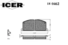Тормозные колодки дисковые ICER 180462