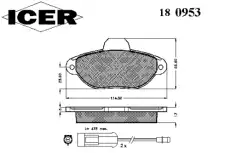 Тормозные колодки дисковые передняя ось ICER 180953
