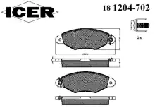 Тормозные колодки дисковые ICER 181204-702