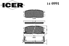 Тормозные колодки дисковые ICER 140991