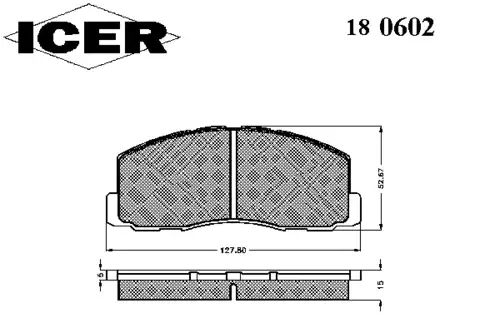 Тормозные колодки дисковые передняя ось ICER 180602