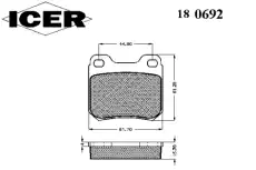 Тормозные колодки дисковые ICER 180692