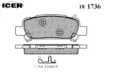 Тормозные колодки дисковые ICER 181736