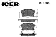 Тормозные колодки дисковые ICER 181386