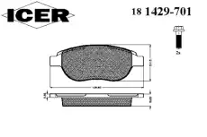 Тормозные колодки дисковые ICER 181429-701