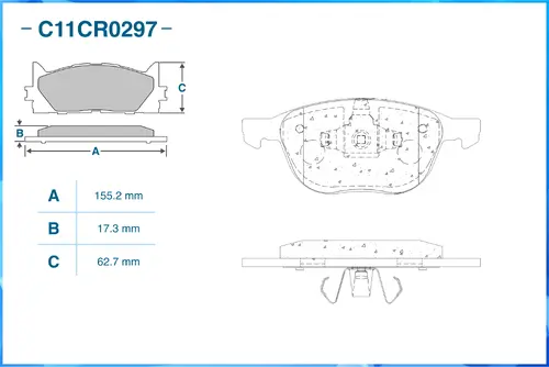 Тормозные колодки дисковые CWORKS C11CR0297