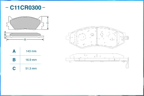 Тормозные колодки дисковые CWORKS C11CR0300