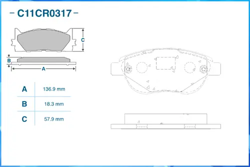 Тормозные колодки дисковые CWORKS C11CR0317