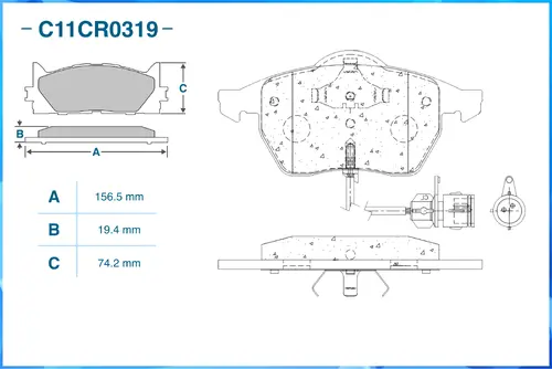 Тормозные колодки дисковые CWORKS C11CR0319