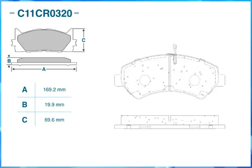 Тормозные колодки дисковые CWORKS C11CR0320