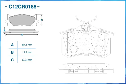 Тормозные колодки дисковые CWORKS C12CR0186