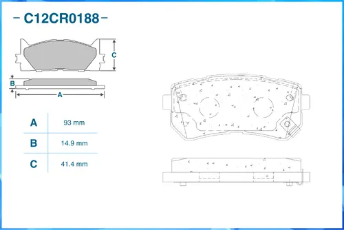 Тормозные колодки дисковые CWORKS C12CR0188