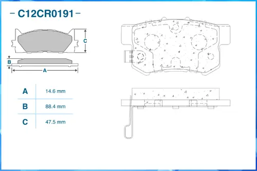 Тормозные колодки дисковые CWORKS C12CR0191