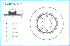 Тормозной диск CWORKS C220R0747