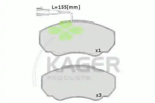 Тормозные колодки дисковые KAGER 35-0565