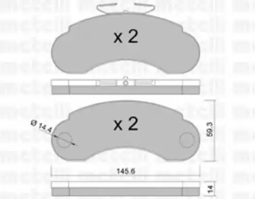 Тормозные колодки дисковые передняя ось METELLI 22-0055-0