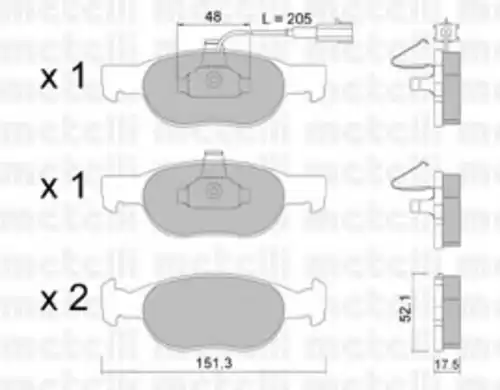 Тормозные колодки дисковые передняя ось METELLI 22-0079-0