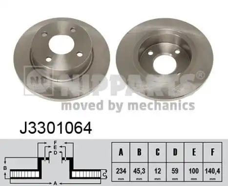 Тормозной диск NIPPARTS J3301064 передняя ось