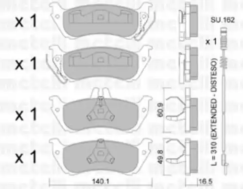Тормозные колодки дисковые METELLI 22-0570-1K