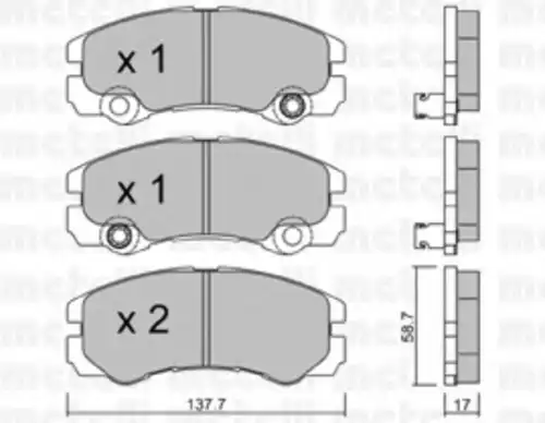 Тормозные колодки дисковые передняя ось METELLI 22-0357-1
