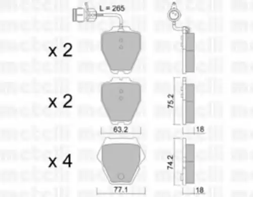 Тормозные колодки дисковые METELLI 22-0774-0