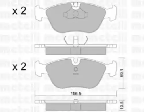 Тормозные колодки дисковые передняя ось METELLI 22-0182-0