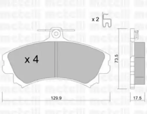 Тормозные колодки дисковые передняя ось METELLI 22-0216-1