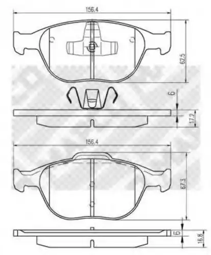 Тормозные колодки дисковые передняя ось MAPCO 6709