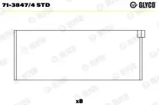 вкладыши шатунные к-кт! STD (4)\ Audi A3-A6, Ford, VW 1.9TDi 95> 71-3847/4 STD GLYCO