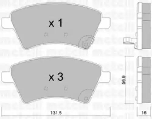 Тормозные колодки дисковые передняя ось METELLI 22-0702-0