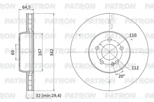 Тормозной диск PATRON PBD1315