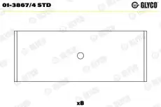 вкладыши шатунные к-кт! STD (4)\ Audi 80/A3/A4, VW Golf/Vento 1.4/1.6 97> 01-3867/4 STD GLYCO