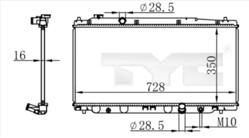 Радиатор системы охлаждения двигателя TYC 712-0053