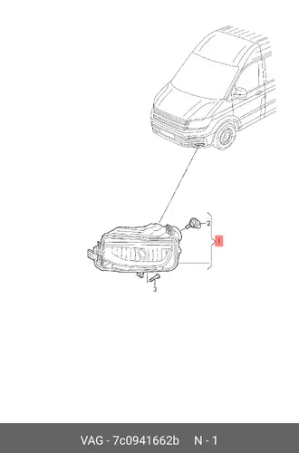 Фара противотуманная VAG 7C0941662B