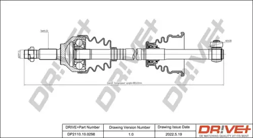 Приводной вал DP2110.10.0298 DR!VE+