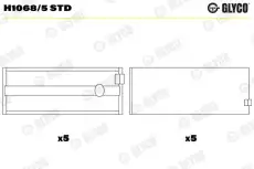вкладыши коренные к-кт! STD (5)\ Toyota Corolla/Celica/Carina/Hi-Ace/Tercel 1.4/1.6 83> H1068/5 STD GLYCO