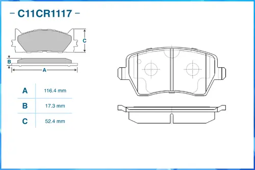 Тормозные колодки дисковые CWORKS C11CR1117