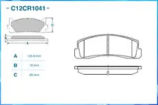 Тормозные колодки дисковые CWORKS C12CR1041